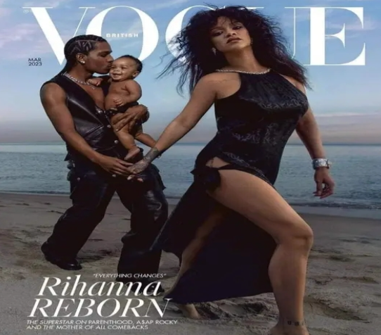 Rihanna covers British Vogue with A$AP Rocky and son